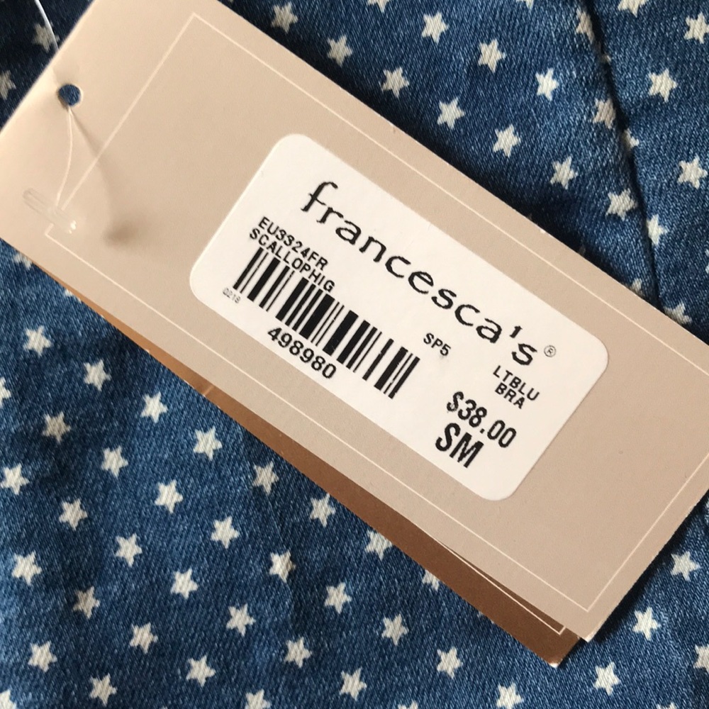 Star Print Denim Shorts - Picture 3 of 6